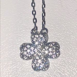 Swarovski ajustable rhodium plated necklace